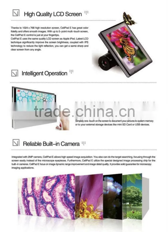 8" LCD Microscope Camera CellPad-E for biology fishery biology
