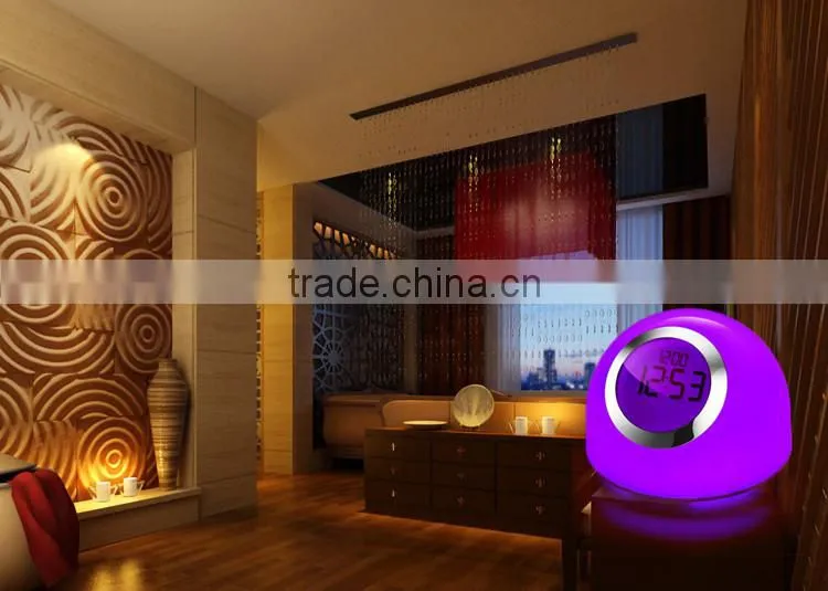 Multi Color led touch light with Digital Alarm Clock Lava Lamp 7 Color Chaning Night Light Touch Led Desk Table Lamp
