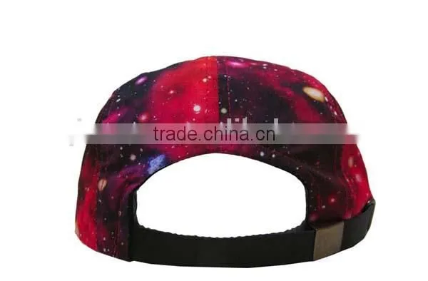 2015 fashion blank 5 panel hat with leather strap wholesale,galaxy 5 panel hat