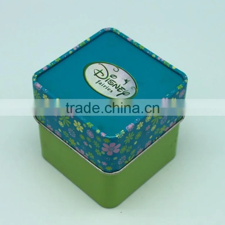 gift use wholesale high quality with 4C printing square metal tin box
