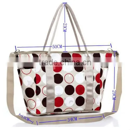 Fashion Big Volumn Multifuctional Multi-pockets Mummy Diaper Bags, Pregnant Polka Dot Shoulder/ Cross Bag (BMTN003)