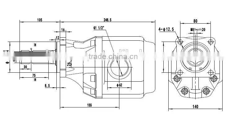 Cast Iron hydraulic oil Pump KCBGH -F 150CC for dumping truck,OMFB NPGH serie