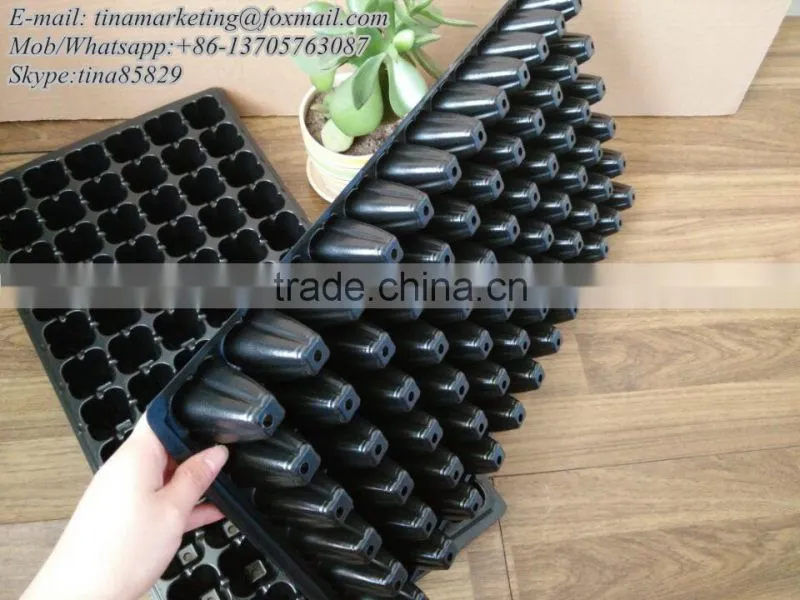China Manufactory Black Plastic Vegetable Nursery Seed Starting Tray with 72 Cell Rooting Plugs Ready to Plant Seed Tray
