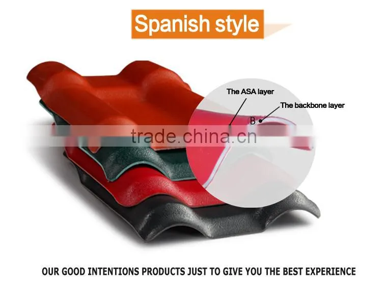 Chinese new style ASA coated PVC waterproofing plastic roof shingle