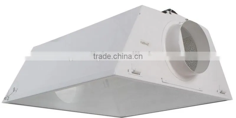 Hydroponic Air Cooled Grow Light Reflector with 6 Inch Duct and Glass Panel