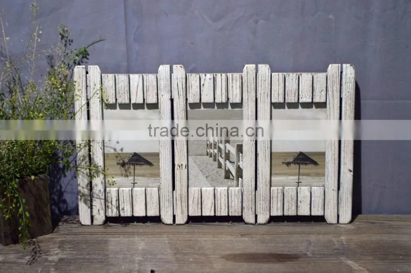 decorative antique wooden photo frame with multi openings