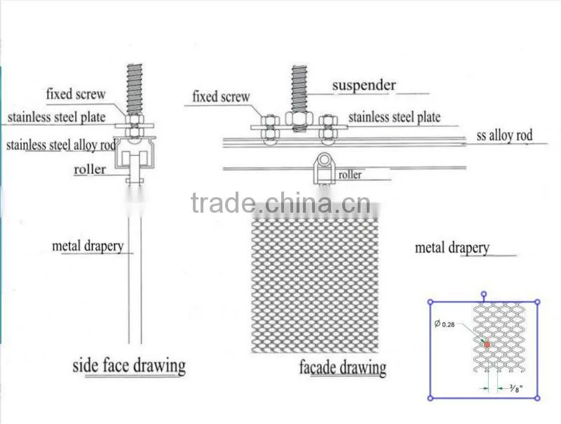 wire mesh curtain metal coil drapery for room divider