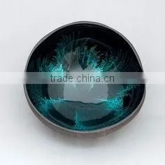 Handmade Lacquer coconut shell bowl 100% made in Vietnam / hand painted lacquer bowl