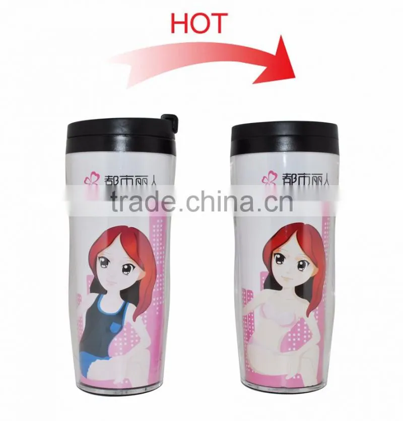 Wholesale double wall plastic travel mug sublimation mug