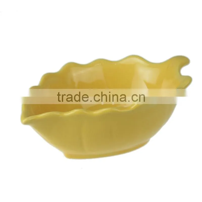 black color tableware stoneware leaf bowl