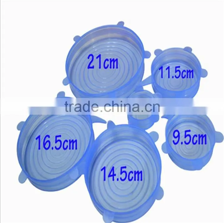 6 packs FDA approved Silicone strech Lids, silicone suction lid