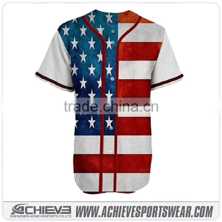 Cheap blank american flag baseball jersey