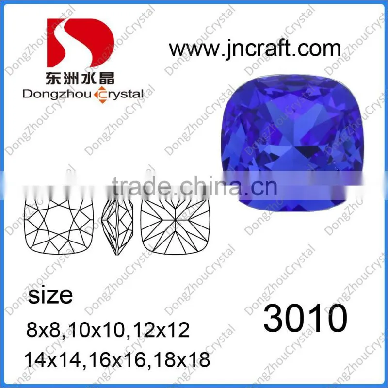 Wholesale machine cut bead stone jewelry square shaped crystal stone for dresses