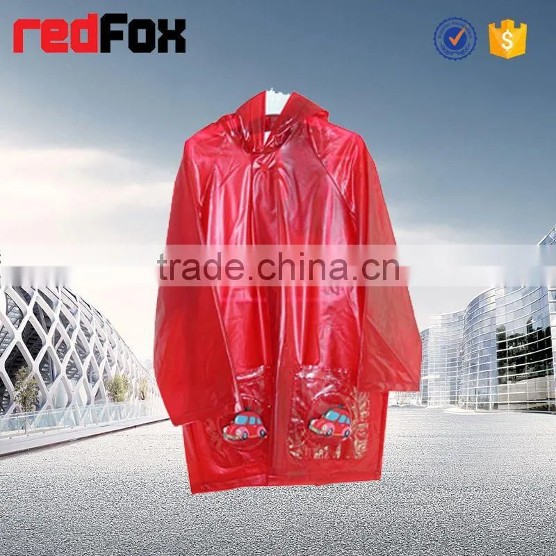 colorful and comfortable red PVC rain poncho