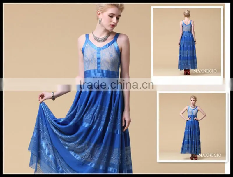 New styles halter neck evening dress patterns garment for lady