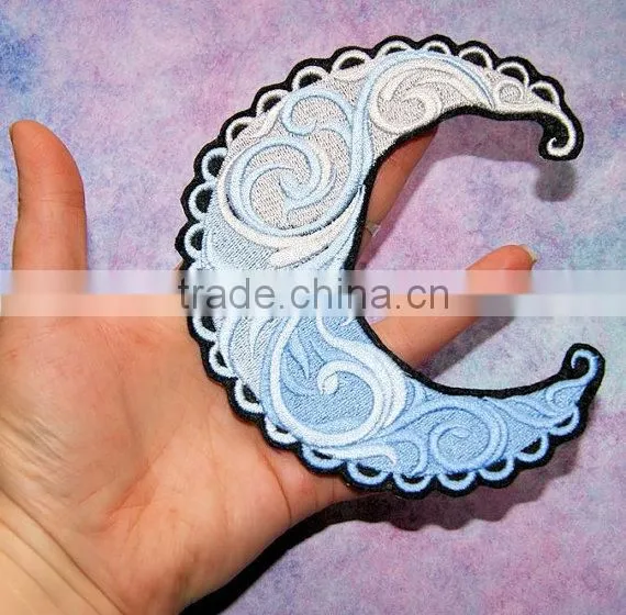 Custom high quality embroidered creative sun patch for clothes embroidery patch made in china choose size/color
