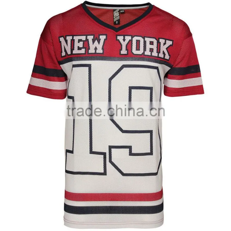 long style Mens Baseball T-Shirt American Football Varsity Mesh Summer Top Jersey with sublimation printing