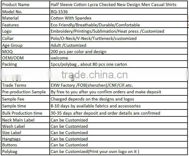 Half Sleeve Cotton Lycra Checked New Design Men Casual Shirts