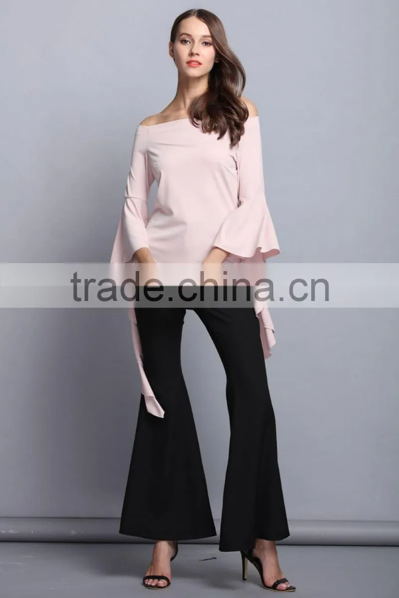China manufacturer fashion long sleeve blouse elegant ladies top for women 2017