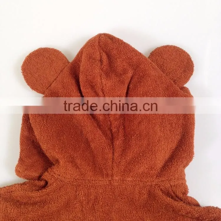 100% cotton baby yellow duck bathrobe hooded animal