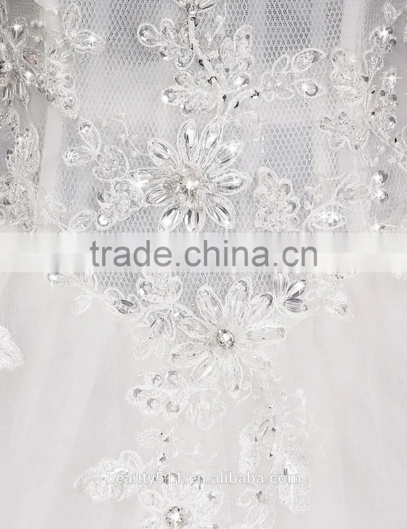 2017 Sexy Shoulder belt lace mermaid color wedding dress bridal for bride Scoop neckline bridal dress F10601