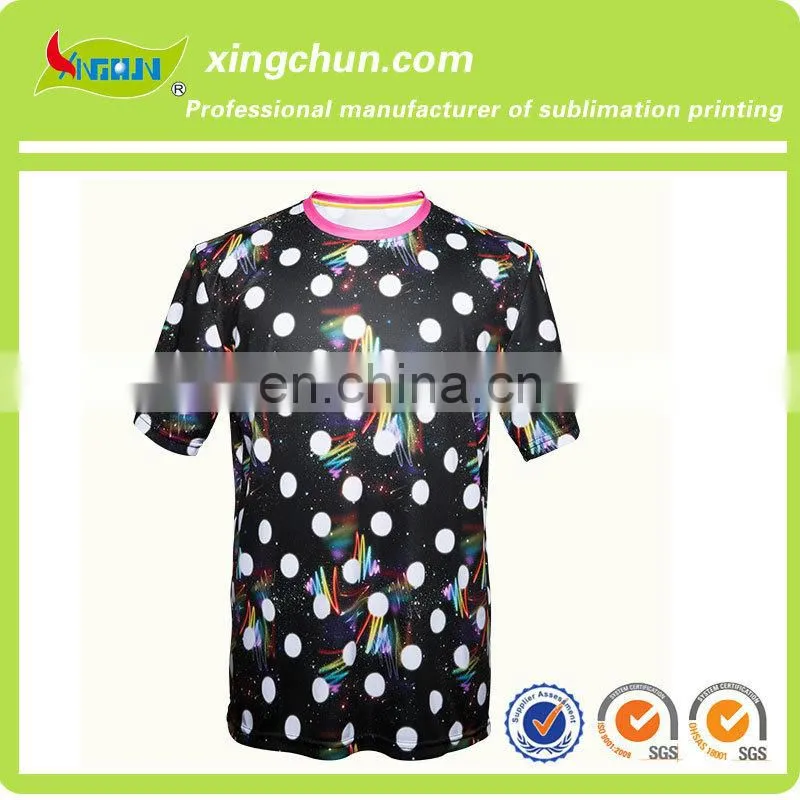 100% Polyester men T-shirt with full colour printing