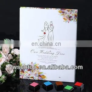 Creative fingerprint romantic love tree design wedding guest book decorations