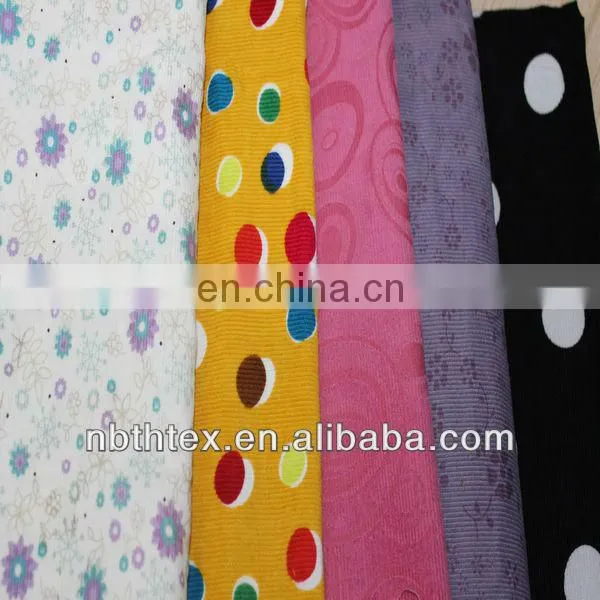 corduroy cotton printed fabric