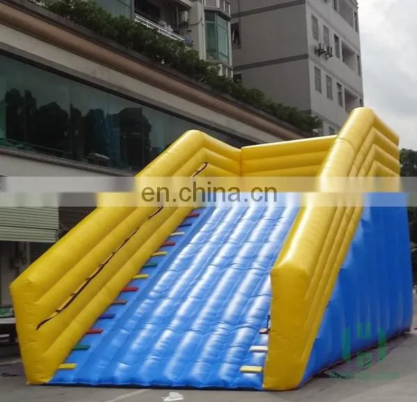 HI blue and yellow pvc inflatable ramp for zorb balls