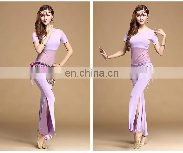 T-5116 Summer modal professional short sleeve sexy training belly dance costume