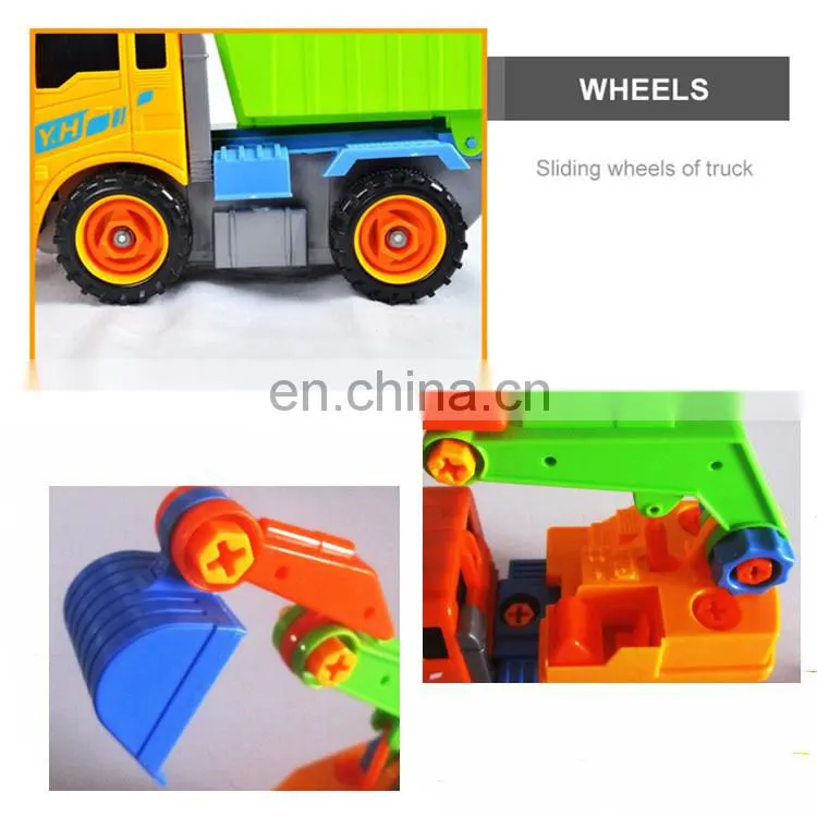 Popular Kids DIY Toy Removable truck excavators Toy With Repair Kit