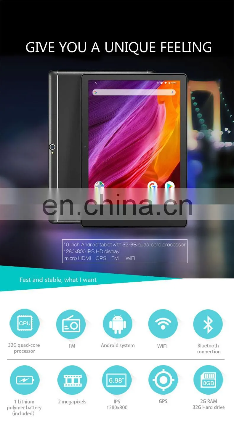 10 Years Odm & Oem Manufactory For Android 10.1 Inch Octa Core Processor Tablet Pc With 2Gb Ram 32Gb Storage Hd Display
