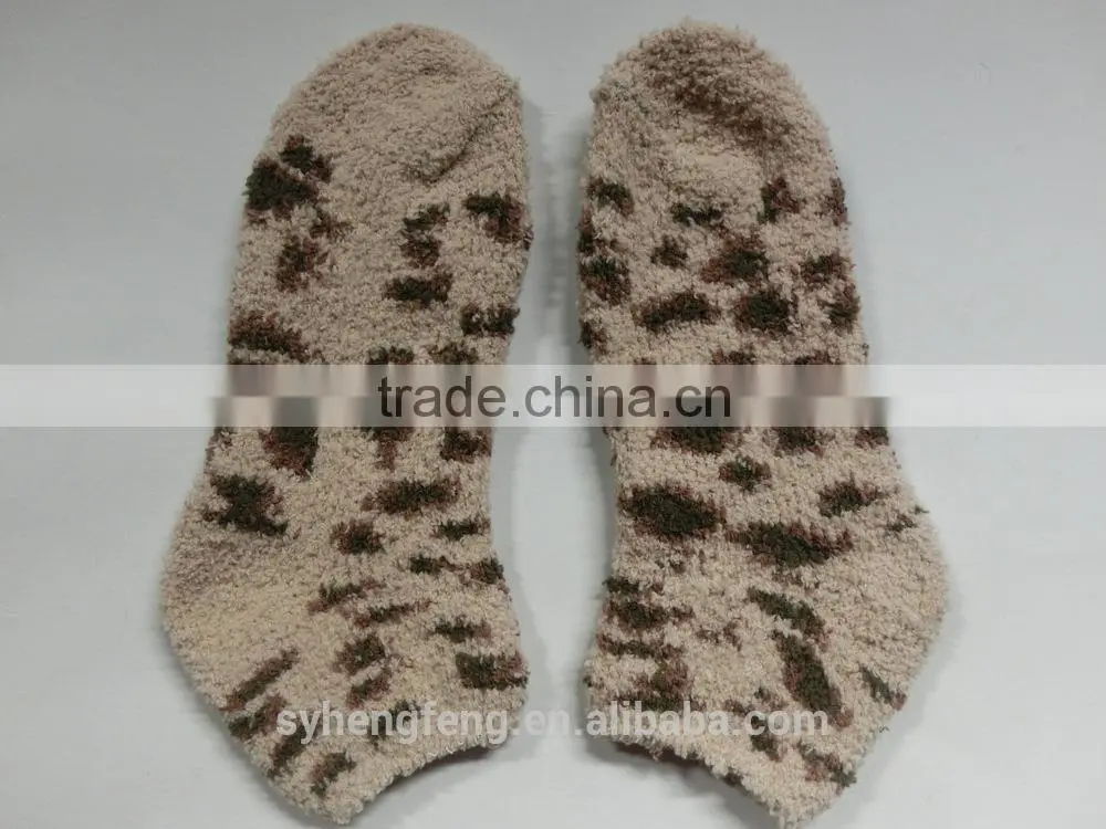 Winter printed cotton velvet room socks