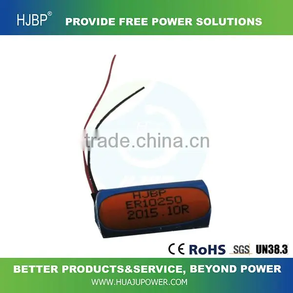2016 hot sale ER10250 3.6V LiSOCl2 non-rechargeable Lithium primary battery