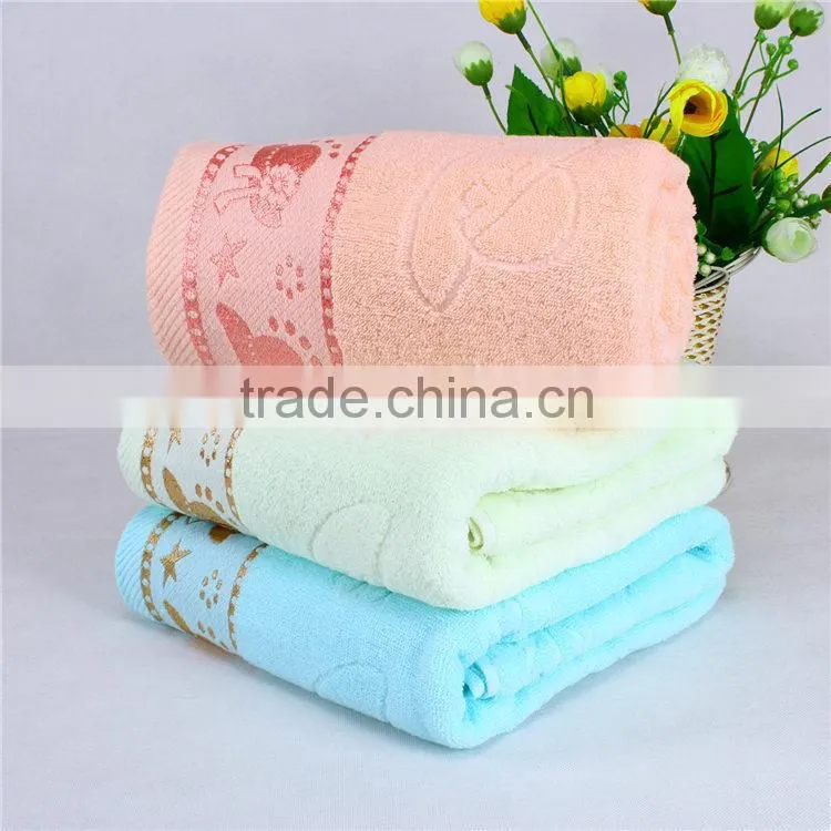 Comfortable luxury customized reactive printing bowknot 100% cotton bath towel