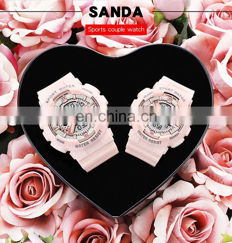 Sanda 299G 292L Leisure Sport Watches for Ladies and Men LED Luminous Waterproof Unique Functional Digital Watches Unisex
