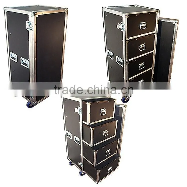 rolling Aluminum Hard flight Case with drawers,Aluminum flight storage carry case with wheels, aluminum instrument carrying case
