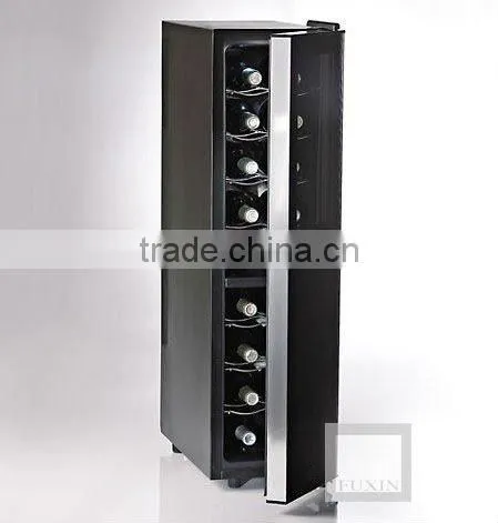 FUXIN:JC-53DRFW..Silent 18 Bottle Curve door Dual Zone Touchscreen Wine Refrigerator Slimline Edition
