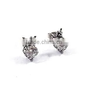 Black stainless steel stud earrings crystal jewelry earrings