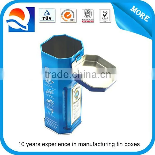 Tall round tin tube packaging