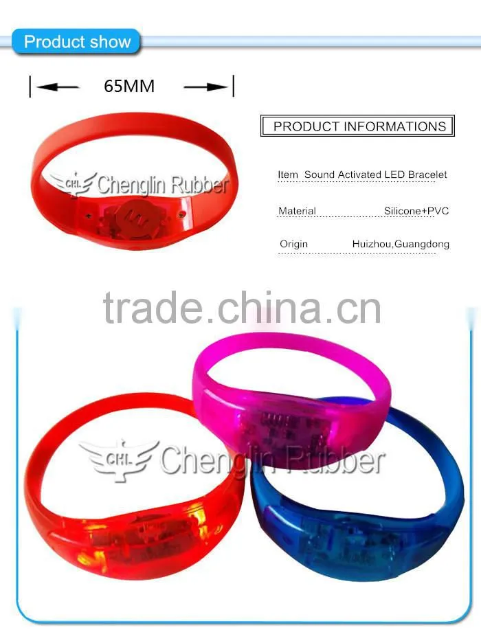 Glowing sound activated bracelet,silicone glowing sound activated bracelet,trendy glowing sound activated bracelet