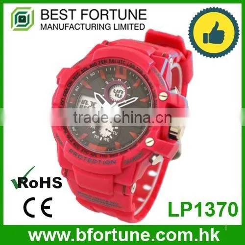 LP1141B_RD China factory digital movement silicone strap lcd kids watches