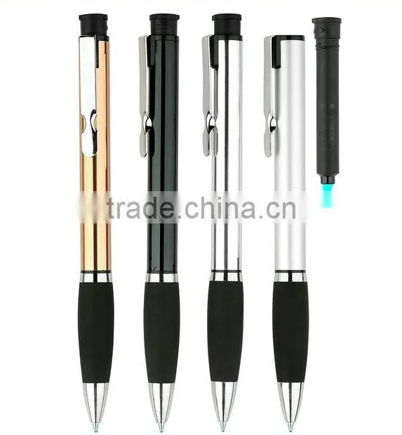 Wholesale pen making kits hidden mini highlighter pen and ball pen