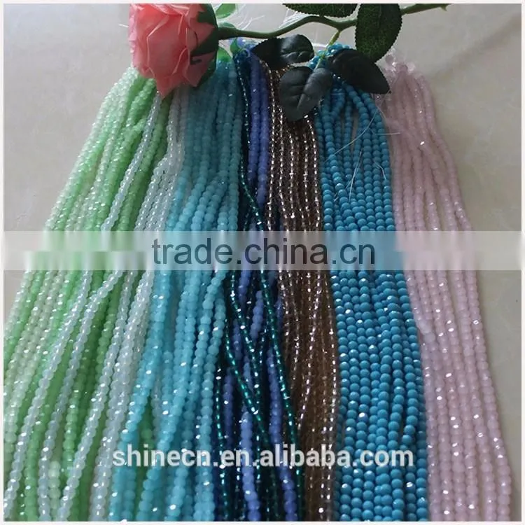 wholesale factory price general colorful loose beads 4mm 6mm 8mm faceted roundelle glass crystal beads