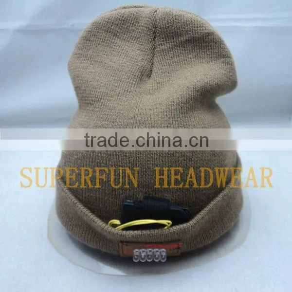 LED light acrylic beanie winter caps