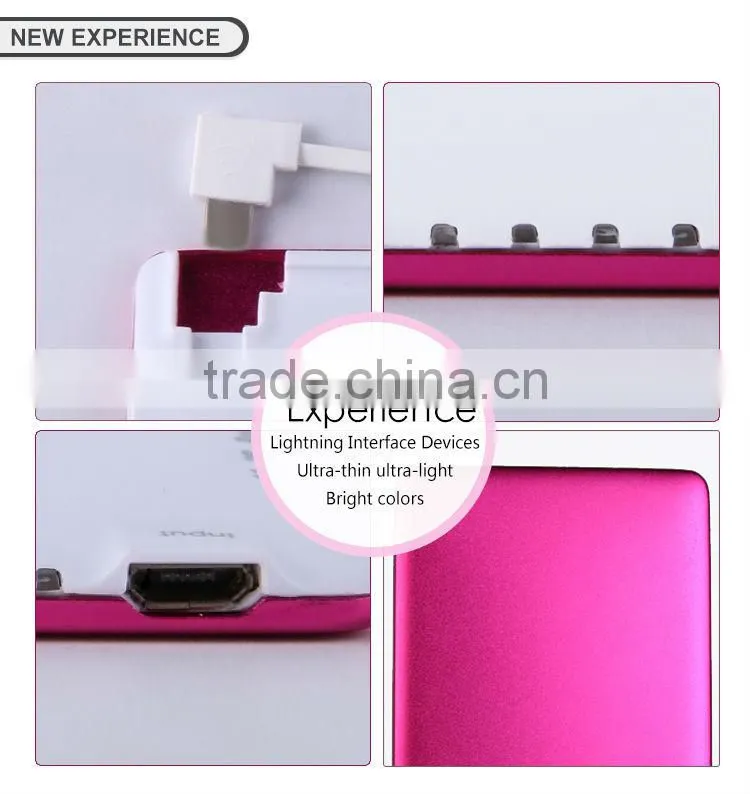 2015 credit card power bank 3200mah with built in cable universal power bank