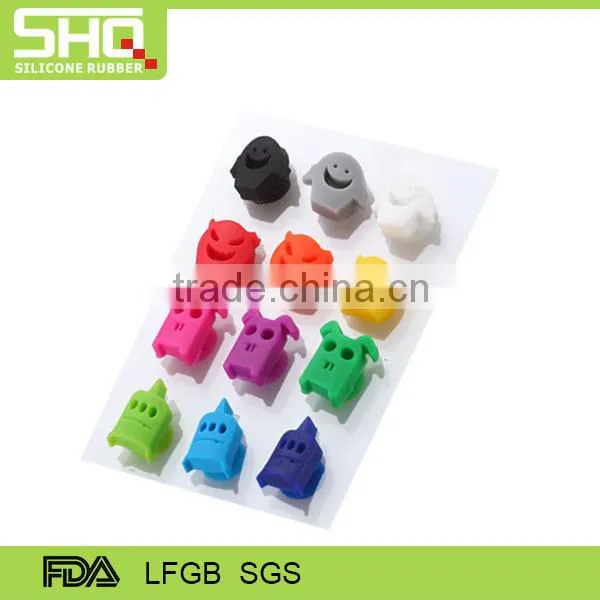 Fashion Colorful silicone cartoon glass sticker wine bottle marker