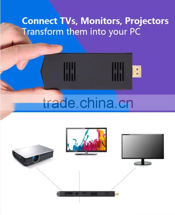 Mobile and portable, office & entertainment ,dual os Mini PC windows8 and ubuntu quad core eMMC 32GB/64G Meegopad T0