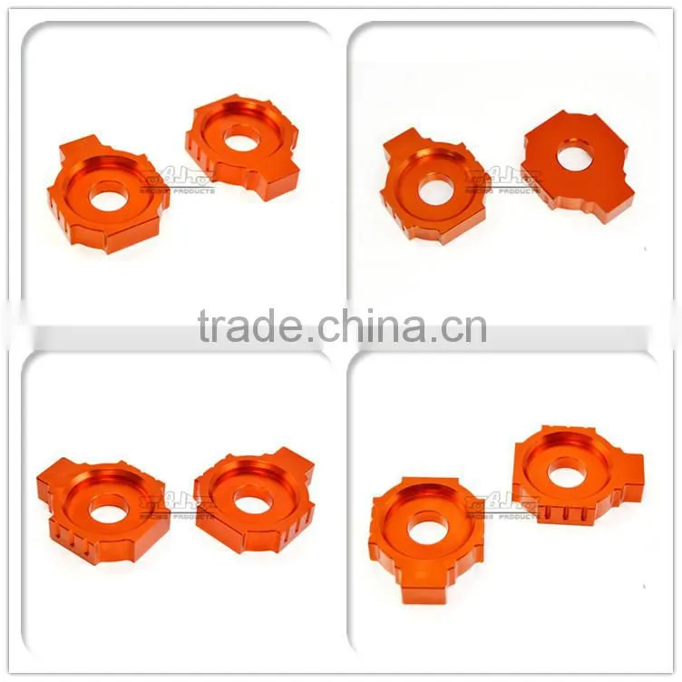 BJ-CA-KT001-OR Motorcycle CNC Rear Axle Spindle Chain Adjuster Blocks for KTM DUKE 125/200/390