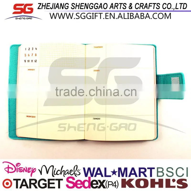 customized felt cover cartoon notebook